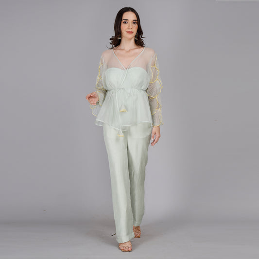 Pista Green Jumpsuit with Jacket